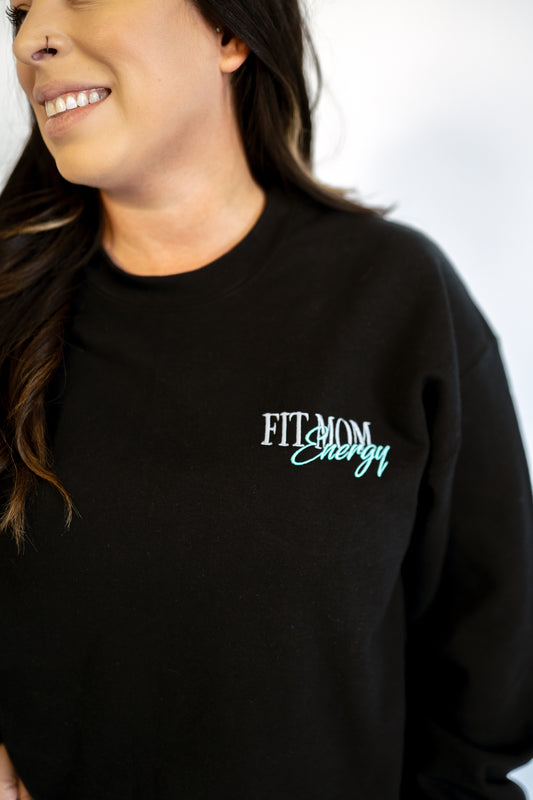 Fit Mom Energy Oversized Crewneck (Teal)