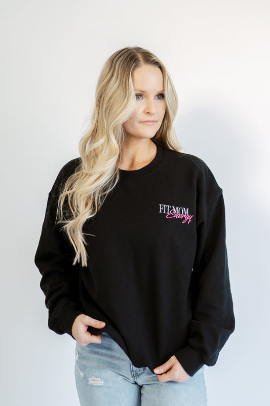 Fit Mom Energy Oversized Crewneck (Pink)