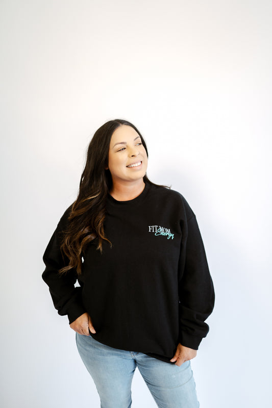 Fit Mom Energy Oversized Crewneck (Teal)